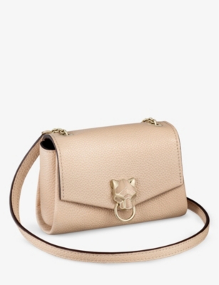Shop Cartier Panthère De  Micro Leather Cross-body Bag In Beige