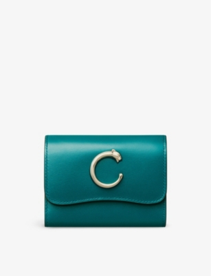 Shop Cartier Blue Panthère De Mini Leather Wallet