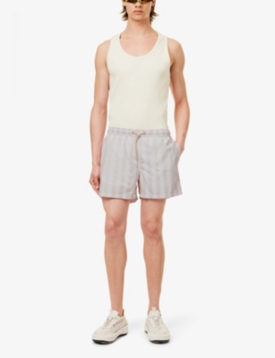 Shop Bjorn Borg Men's Bb Sunny Stripe 1 Striped Drawstring-waist Recycled-polyester Swim Shorts