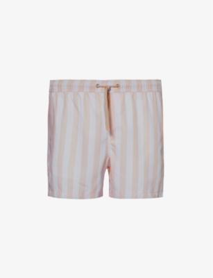 Shop Bjorn Borg Men's Bb Sunny Stripe 1 Striped Drawstring-waist Recycled-polyester Swim Shorts