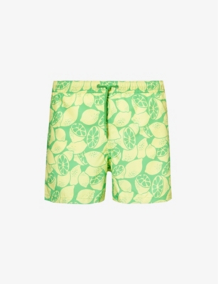Shop Bjorn Borg Lemon-print Recycled-polyester Swim Shorts In Bb Limoncello Big 2