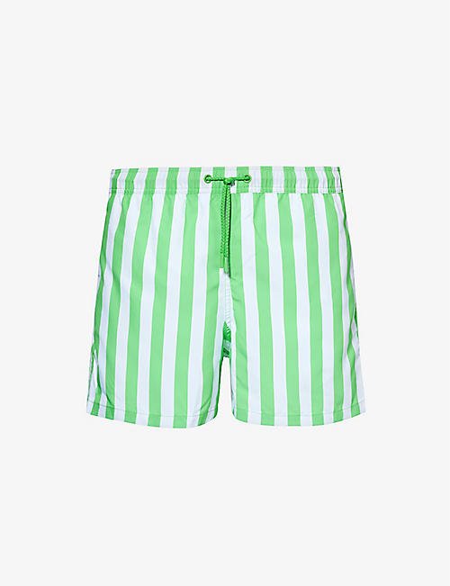 BJORN BORG: Striped drawstring-waist recycled-polyester swim shorts