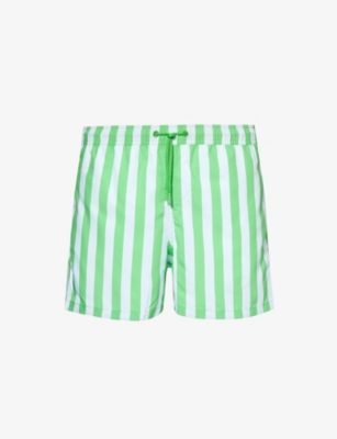 Shop Bjorn Borg Striped Drawstring-waist Recycled-polyester Swim Shorts In Bb Sunny Stripe 2