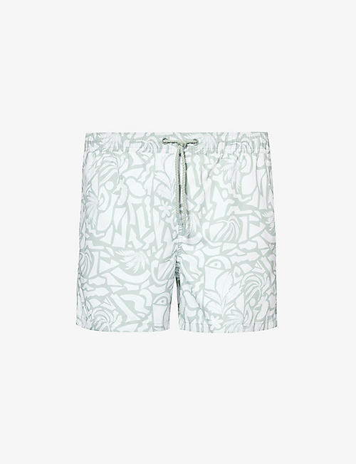 BJORN BORG: Abstract-print recycled-polyester swim shorts