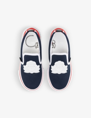 CHRISTIAN LOUBOUTIN VERSION NAVY PEDRITO JUNIOR COTTON-CANVAS LOW-TOP TRAINE 