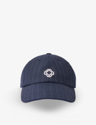 Maje Clover-embroidered Pinstripe Cap In Bleus
