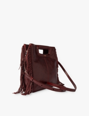 Maje Fringed Tote Bag In Rouges
