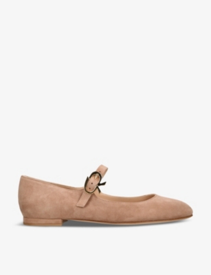 GIANVITO ROSSI: Mary buckled suede Mary Janes