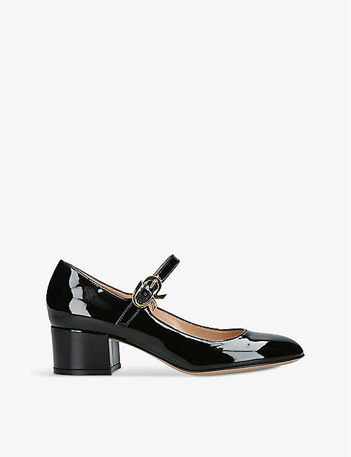 GIANVITO ROSSI: Mary Ribbon 45 patent-leather heeled courts