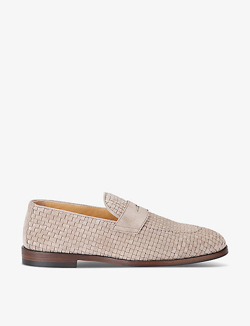 BRUNELLO CUCINELLI: Classic woven leather penny loafers
