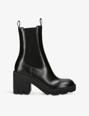 BURBERRY: Stride leather heeled mid-calf boots