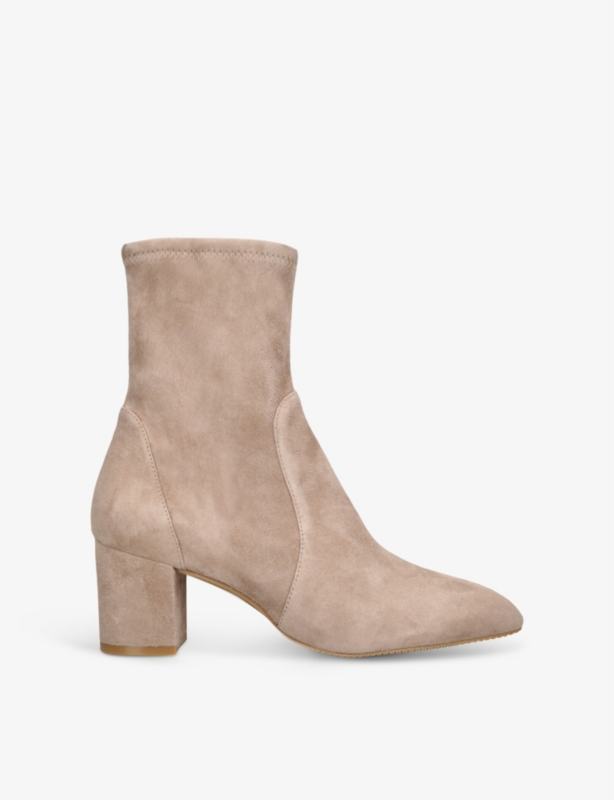 Yuliana panelled suede heeled ankle boots