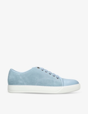 LANVIN: DBB1 contrast-sole suede and leather low-top trainers