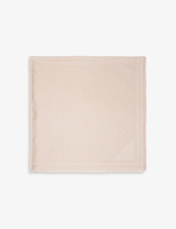 Symbole jacquard-logo silk and wool-blend shawl