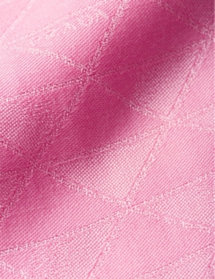 PRADA: Symbole jacquard-logo silk and wool-blend shawl