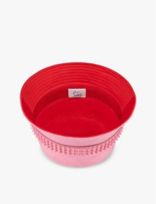 Christian Louboutin Mens Calipso Bobino Spike-embellished Canvas Bucket Hat In Calipso