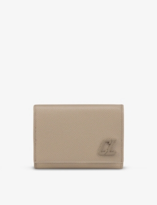 CHRISTIAN LOUBOUTIN: Groovy trifold logo-plaque leather wallet