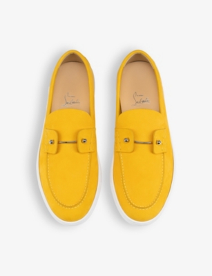 Shop Christian Louboutin Mens Pollen Chambeliboat Leather Low-top Boat Shoes