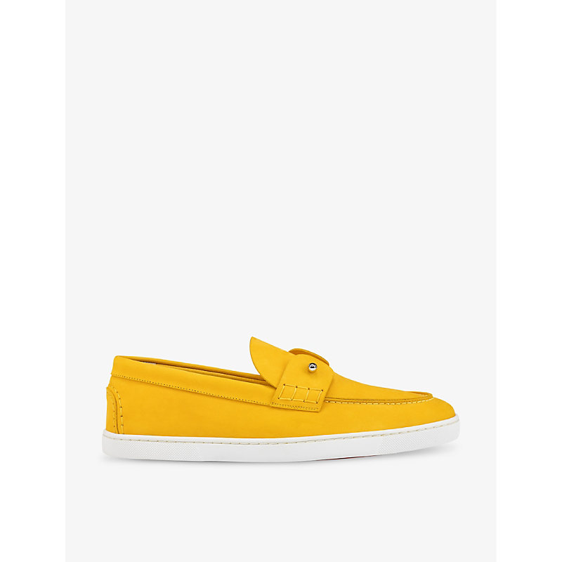 Christian Louboutin Mens Pollen Chambeliboat Leather Low-top Boat Shoes In Yellow