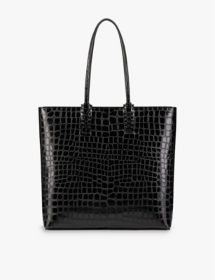 CHRISTIAN LOUBOUTIN: Cabata croc-effect patent-leather tote bag