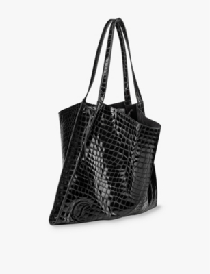 CHRISTIAN LOUBOUTIN: Le 54 croc-effect patent-leather tote bag