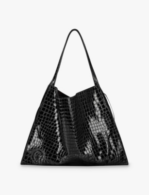 CHRISTIAN LOUBOUTIN: Le 54 croc-effect patent-leather tote bag