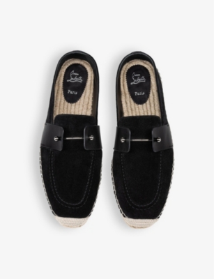 Shop Christian Louboutin Men's Black Chambespadrille Suede Espadrilles