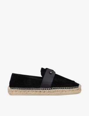 Shop Christian Louboutin Men's Black Chambespadrille Suede Espadrilles