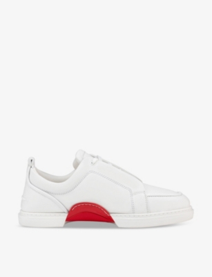 CHRISTIAN LOUBOUTIN: Jimmy Flat contrast-panel leather low-top trainers