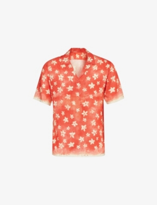 ORLEBAR BROWN: Graphic-print short-sleeve woven-blend shirt