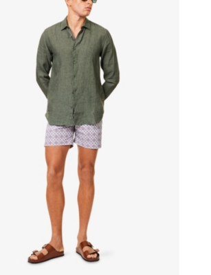 Orlebar Brown Mens Light Kombu Giles Regular-fit Linen Shirt In Light Kombu