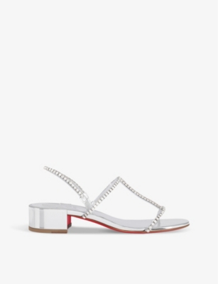 CHRISTIAN LOUBOUTIN: Simple Queenie crystal-embellished heeled sandals