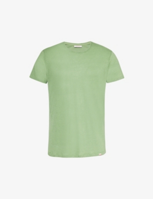 ORLEBAR BROWN: Brand-tab round-neck linen T-shirt