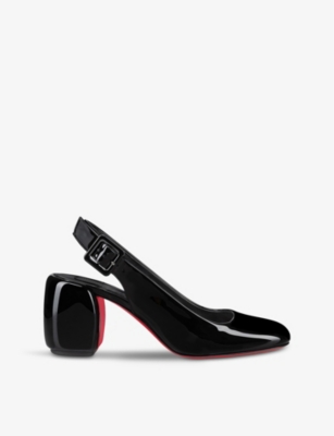 CHRISTIAN LOUBOUTIN: Minny Sling 70 patent-leather heeled courts