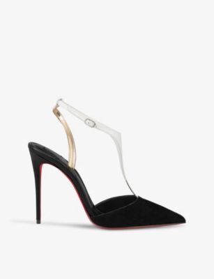 CHRISTIAN LOUBOUTIN: Athina 100 colour-blocked suede heeled courts