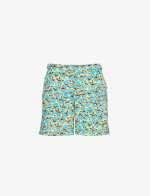 Shop Orlebar Brown Men's Lemon Meringue Bulldog Graphic-print Recycled-polyester Swim Shorts
