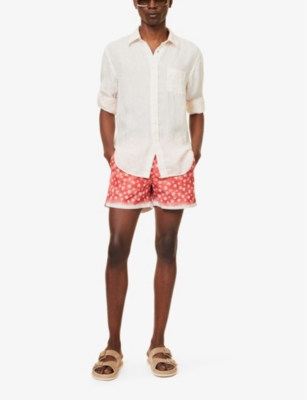 Shop Orlebar Brown Men's Cinnamon Summer Red Setter Floral-print Regular-fit Swim Shorts