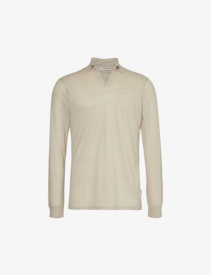ORLEBAR BROWN: Felix long-sleeved linen polo shirt