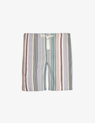 ORLEBAR BROWN: Alex stripe-pattern elasticated-waist cotton shorts