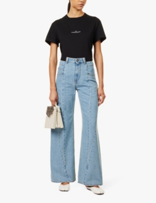 MAISON MARGIELA: Faded-wash wide-leg high-rise jeans