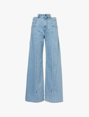 MAISON MARGIELA: Faded-wash wide-leg high-rise jeans