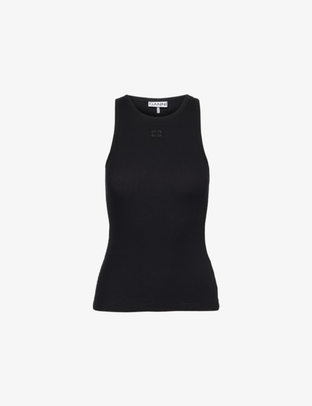 Logo-embroidered stretch-organic cotton jersey top