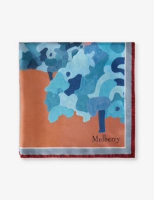 MULBERRY: Somerset graphic-print silk scarf