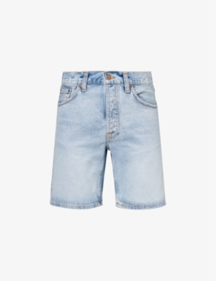 Shop Nudie Jeans Mens Seasalt Seth Brand-patch Regular-fit Denim Shorts