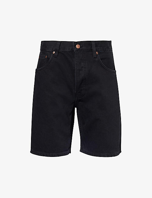 NUDIE JEANS: Seth brand-patch regular-fit denim shorts