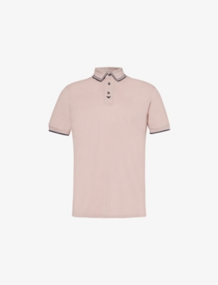 EMPORIO ARMANI: Brand-embroidered cotton-piqué polo shirt