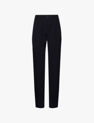EMPORIO ARMANI: Regular-fit straight-leg high-rise stretch-wool trousers