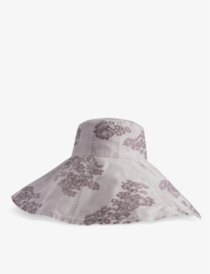 Shop Acne Studios Women's Faded Purple Holtz Wide-brim Reversible Cotton Bucket Hat