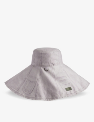 Shop Acne Studios Women's Faded Purple Holtz Wide-brim Reversible Cotton Bucket Hat