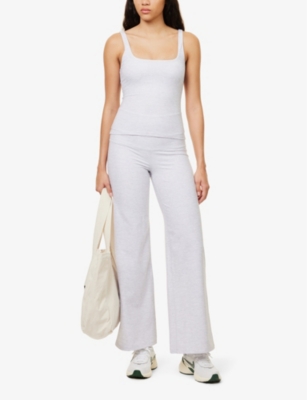 We Are Tala Womens Grey Marl Dayflex Sleeveless Stretch-recycled Nylon Top In Grey Marl